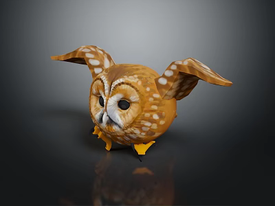 Modern owl grimace owl long-eared owl Wulin owl 3d model