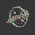 Futuristic Metallic Mechanical Structure With Circular Rings Spherical Components And Precision Parts
