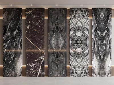 Modern Wall Panels With Various Textures And Lighting 3d model