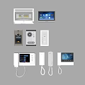 Smart Home Security Control Devices With Touch Screens Intercom And Keypads 3d model