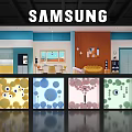 Samsung Modern Window Display With Various Colorful Patterns And Designs 3d model
