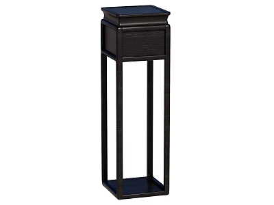 Modern Black Wooden Plant Stand With Open Frame For Indoor Decoration 3d model