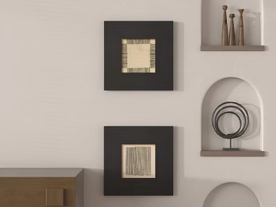 Middle Ancient Hanging Painting Abstract Decorative Painting Ornaments 3d model