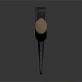 Traditional Axe Weapon With Metal Head And Light And Dark Wooden Handle On Gray Background