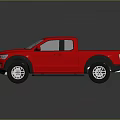 Red Pickup Truck 3D Rendered Exterior Design With Shiny Reflective Surface 3d model