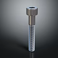 Industrial Grade Shiny Metal Threaded Bolt With Cylindrical Head And Smooth Surface 3d model