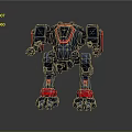 Black And Red Mechanical Robot Character With Armor Joints In Standing Pose 3d model