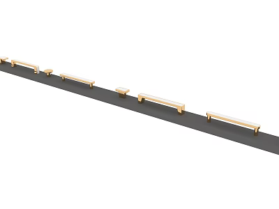 Modern Golden Handles With Sleek Design For Cabinets And Drawers 3d model