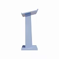 Light Blue Modern Functional Desk With Flat Top And Sturdy Base Design 3d model