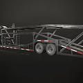 Blue Functional Truck With Flatbed Trailer For Vehicle Transportation Needs