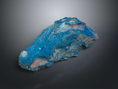 Natural Blue Gray Stone With Shiny Surface And Raw Textural Details For Decoration 3d model