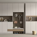 Modern Entryway Cabinet And Side Cabinet With Coat Hanger Shoe Storage And Decorative Items