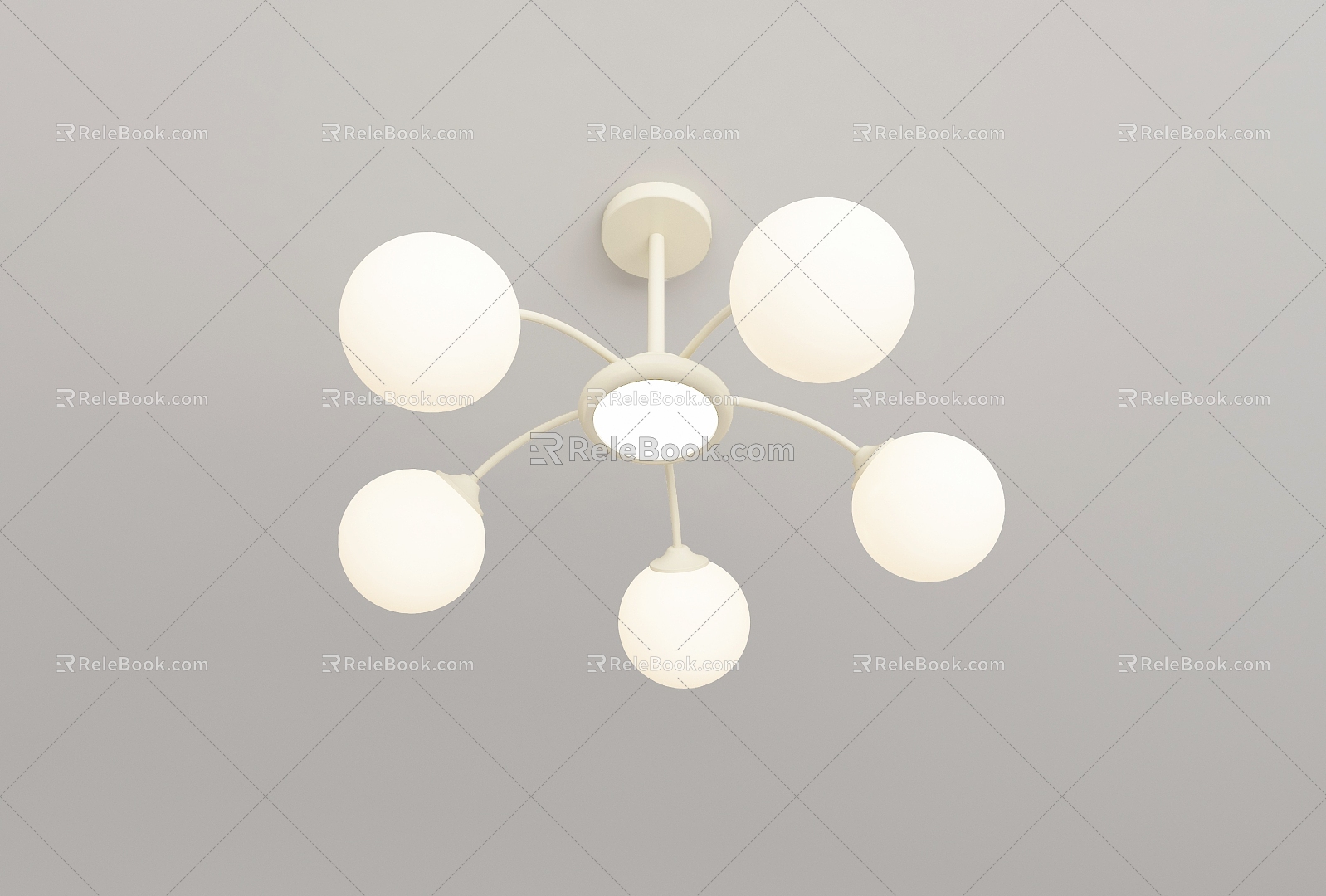 Modern Simple Cream Style Chandelier 3d model