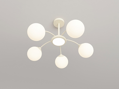 Modern Simple Cream Style Chandelier 3d model