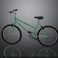 Light Green Bicycle With Simple Frame Black Seat Black Handlebar Black Tires And Silver Spokes