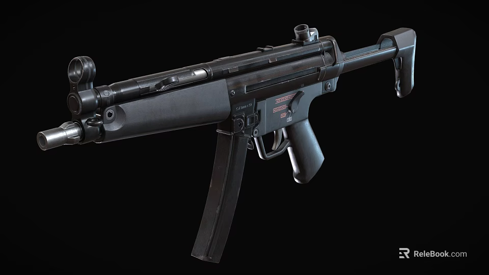 Modern Black Submachine Gun Featuring Tactical Scope Ergonomic Grip And Detachable Magazine 3d model 