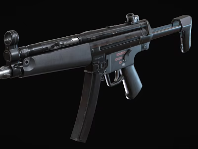 Modern Black Submachine Gun Featuring Tactical Scope Ergonomic Grip And Detachable Magazine 3d model