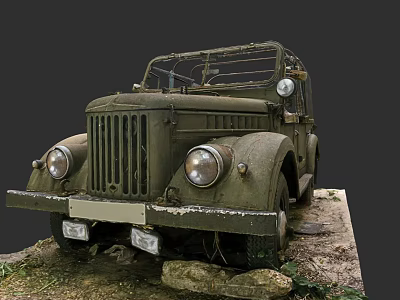 Vintage Soviet Union GAZ-69 Classic Car Transport Historical Vehicle 3d model