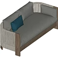 Middle-style double sofa 3d model