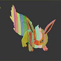 3D Rendered Fire Type Creature With Red Body Yellow Tail And Pointed Ears