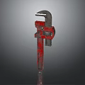 Sturdy Red Adjustable Wrench As Essential Industrial Mechanical Equipment Tool