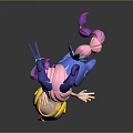 Magical Elf Character With Pink Hair Blue Horns And Blue Deer Body Creature