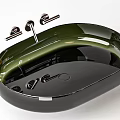 Elegant Modern Oval Glossy Brown Black Bathroom Washbasin With Faucet Controls