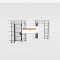 Two Black Metal Gates With Grid Structure And Locking Mechanism