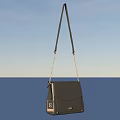 Stylish Black Crossbody Bag With Long Shoulder Strap And Chain Accents Minimalist Design