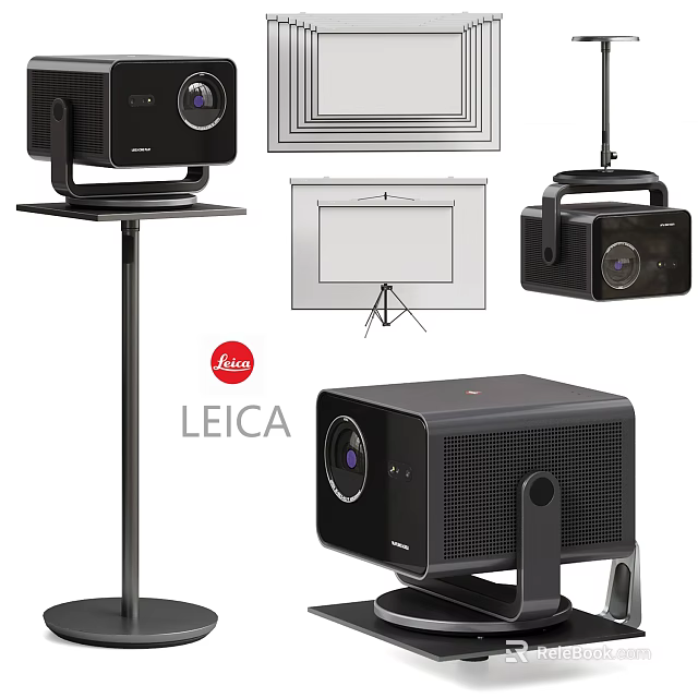 Leica Projection Surveillance System With Projector Screen Camera And Stand 3d model 