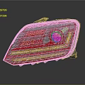 Modern Car Headlight Design With LED Strip And Transparent Lens Housing