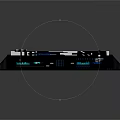 Professional Audio Mixer Console With Display Screen Buttons Knobs And Blue Lights