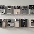 Modern Coffee Machines With Assorted Designs And Functional Features On 3d model