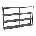 Sturdy Black Metal Shelving Unit With Multiple Open Tiers For Home Storage