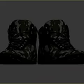 Camouflage High Top Shoes With Black Laces And Durable Sole Design