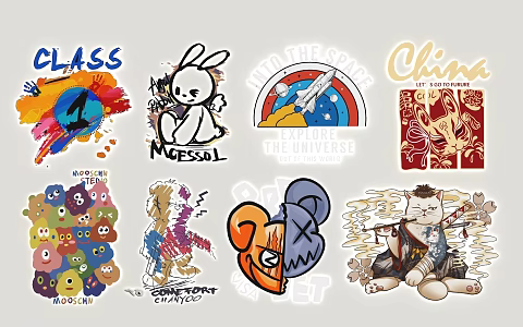 Wall Decoration Stickers Children's Room Decoration Refrigerator Stickers Wall Lamp Decoration Painting Cartoon 3d model