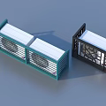 Modern Dual Air Cooler Fans In Green And Black Grid Design