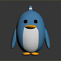 Cute Penguin Toy With Blue Body White Belly Yellow Beak And Feet