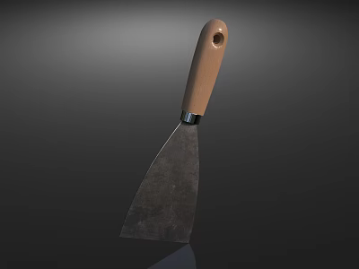Practical Stainless Steel Spatula With Brown Handle And Flat Blade For Household Use 3d model