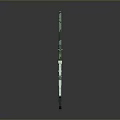 3D Rendered Green Mechanical Sword With Detailed Metallic Structure And Modern Design