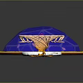 Decorative Circular Plate With Purple Pink Intricate Patterns And Golden Border Center