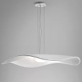 Modern White Wavy Chandelier With Sleek Curved Design And Hanging Pendant Lighting