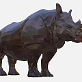 Low Poly 3D Rhinoceros Game And Movie Character Art Design