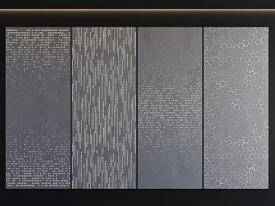 Dark Textured Wall Panels For Modern Interior Design With Various Patterns And Finishes 3d model