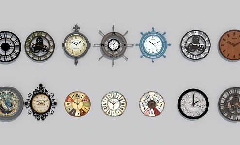 Wall clock retro clock classical clock 3d model