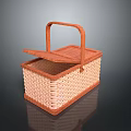 Wicker Storage Basket With Lid And Handle Handwoven Natural Fibers Practical Home Organizer