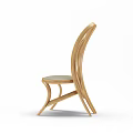Stylish Wooden Leisure Chairs in Light Yellow and Dark Brown with Curved Back Design