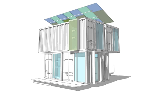 INDUSTRIAL LOFT CONTAINER CONSTRUCTION 3d model