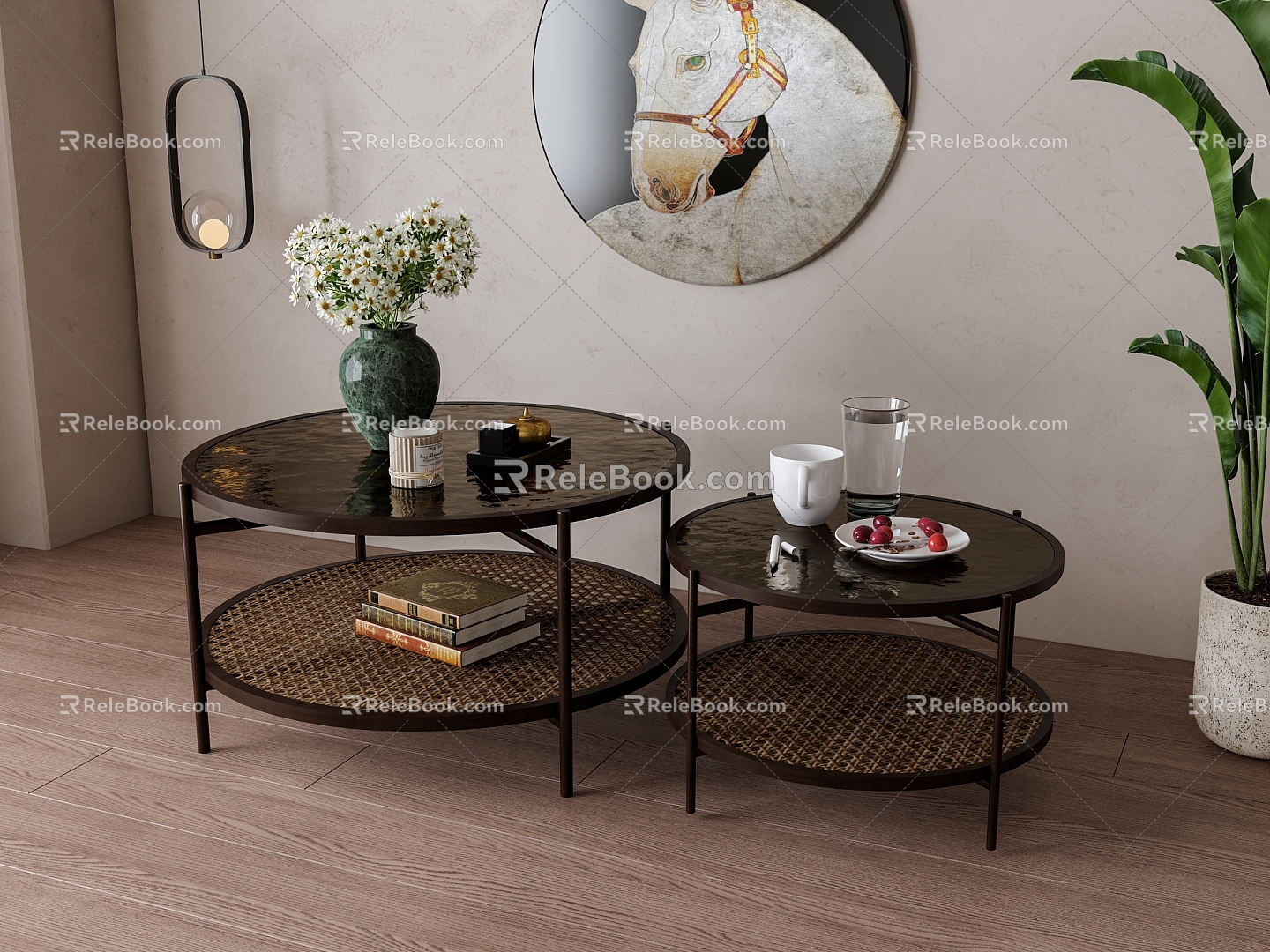 American coffee table combination 3d model