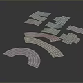 Various Shaped Track Pieces For Toy Train Sets Including Curved Straight And Cross